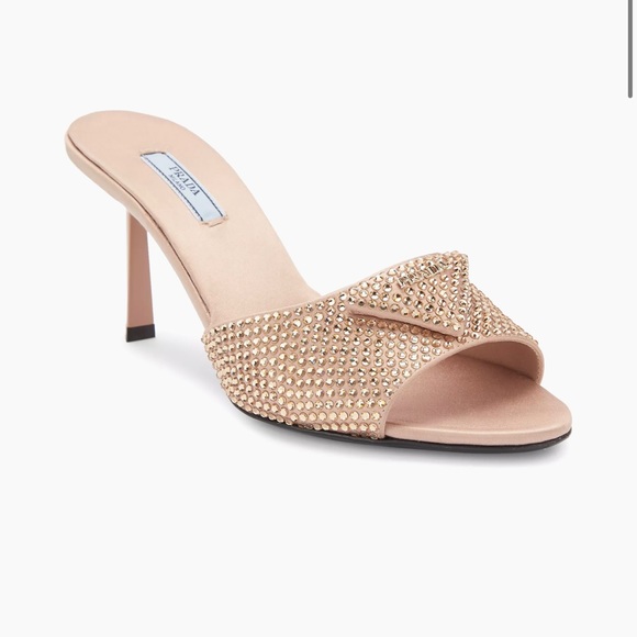 Prada Modellerie 75MM Crystal-Embellished Mules copper - Picture 1 of 16